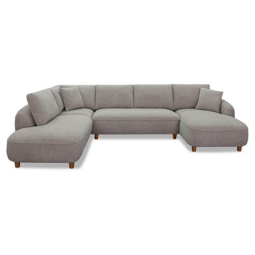 Joslin - Modern Grey Fabric U-Shaped Sectional Sofa / VGSX-6247-STONE