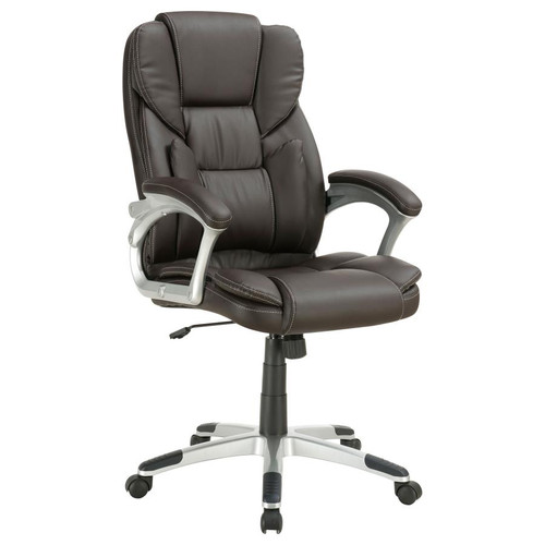 Kaffir Upholstered Adjustable Office Desk Chair Dark Brown / CS-800045