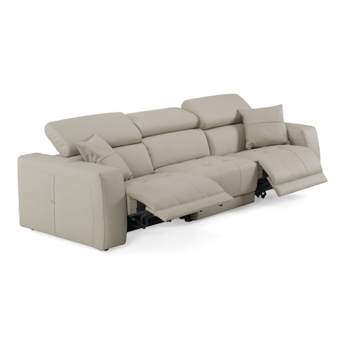 Dalton - Modern Italian Light Grey Leather 4-Seat Sofa + 2 Recliners / VGDT-DALTON-4S-LTGRY