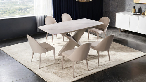 Lenvik Dining Table, Brown/White / FM3700BR-T-TABLE