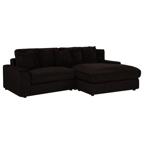 Blaine Upholstered Reversible Chaise Sectional Sofa Chocolate / CS-509879