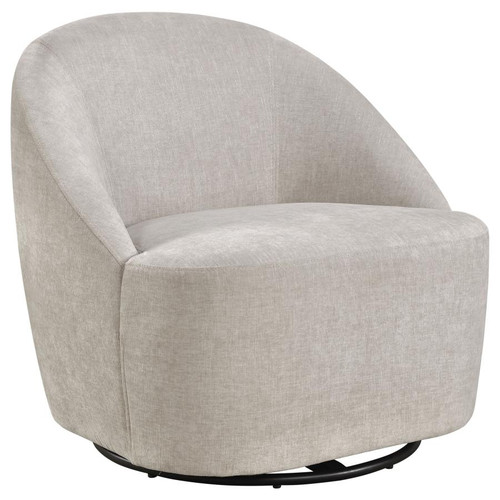 Leon Chenille Upholstered Swivel Accent Chair Beige / CS-903411