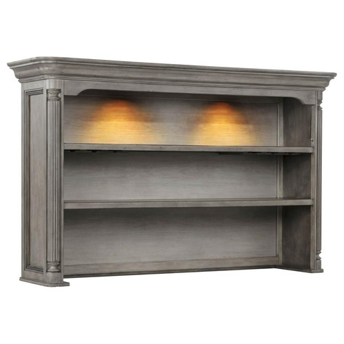 Cresswell 2-tier Touch Light Hutch Display Cabinet Weathered Taupe / CS-107455H