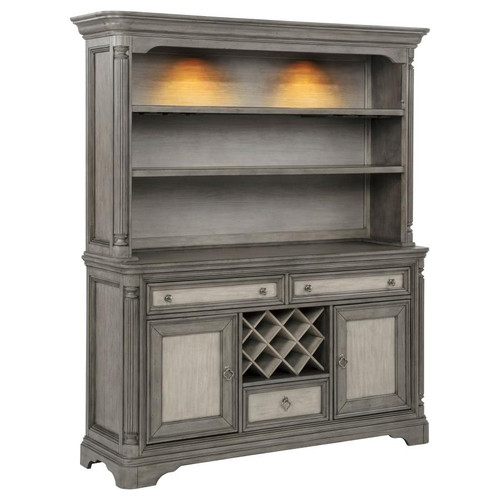 Cresswell 2-door 3-drawer Buffet and Hutch Weathered Taupe / CS-107455