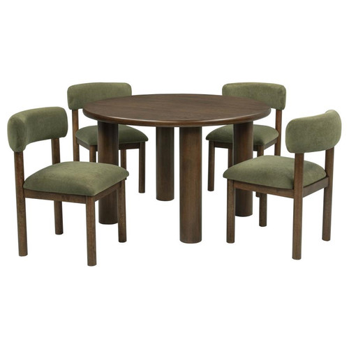 Faulkner 5-piece 48-inch Round Dining Set Moss Green / CS-115600-S5B
