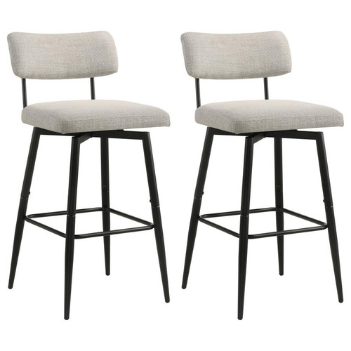 Levine Fabric Upholstered Swivel Bar Chair Cream (Set of 2) / CS-182475CRM