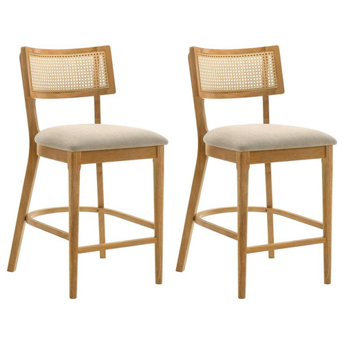Fabra Cane Back Counter Height Chair Honey Wheat (Set of 2) / CS-190189