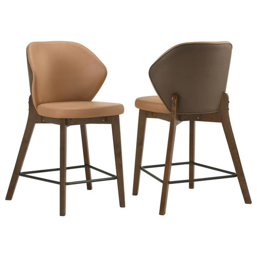Randolph Upholstered Counter Height Chair Butterscotch and Brown (Set of 2) / CS-192529
