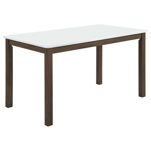 Merrin 55-inch Rectangular Dining Table White and Walnut / CS-192721