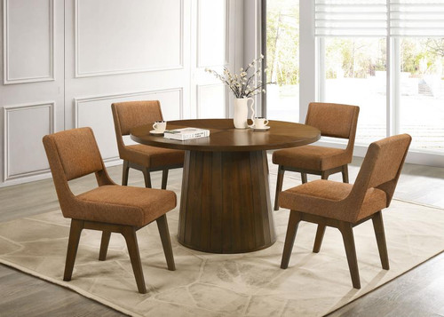 Galindo 5-piece 52-inch Round Dining Set Nutmeg and Walnut / CS-193750-S5B