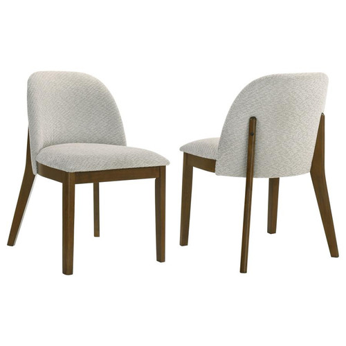 Mueller Upholstered Dining Side Chair Brown and Beige (Set of 2) / CS-193582