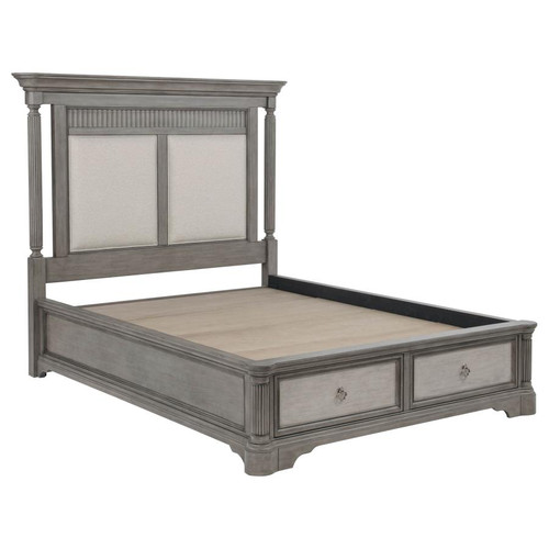 Cresswell California King Storage Platform Bed Weathered Taupe / CS-225140KW