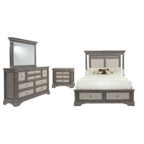 Cresswell 4-piece Queen Storage Bedroom Set Weathered Taupe / CS-225140Q-S4