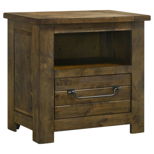 Doherty 1-drawer Nightstand Bedside Table Rustic Brown / CS-225162
