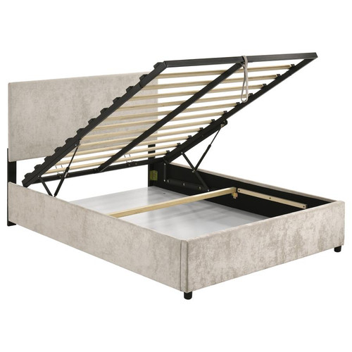 Reeves Upholstered Full Lift-Top Storage Platform Bed Beige / CS-315918BGEF