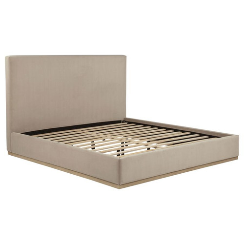 Knox Eastern King Fabric Upholstered Platform Bed Khaki / CS-315959KE