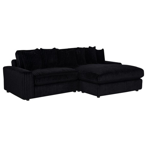Blaine Upholstered Reversible Chaise Sectional Sofa Black / CS-509889