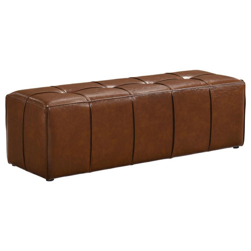 Farrell Leatherette Upholstered Bench Brown / CS-919230