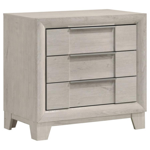 Farre 2-drawer Nightstand Bedside Table Washed Grey / CS-225112