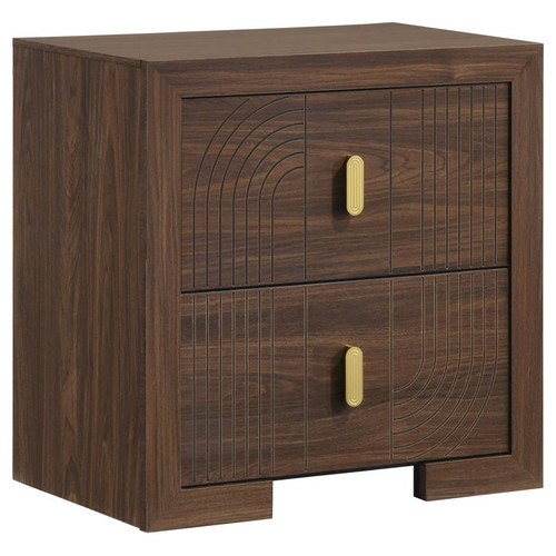 Etienne 2-drawer Nightstand Bedside Table Walnut / CS-225122