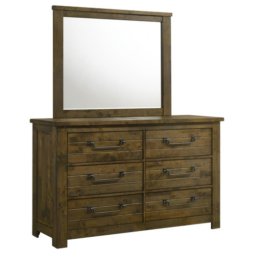 Doherty 6-drawer Dresser with Mirror Rustic Brown / CS-225163M