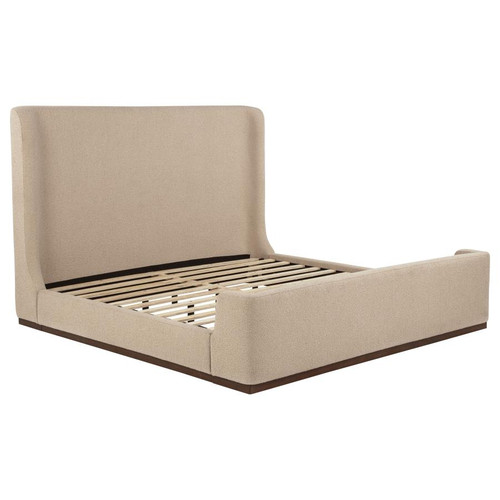 Nala Eastern King Fabric Upholstered Platform Bed Tan / CS-315978KE