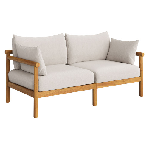 Eleni Outdoor Patio Teak Wood Loveseat by Modway / EEI-7654