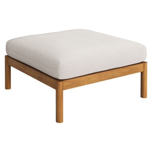 Eleni Square Outdoor Patio Teak Wood Ottoman by Modway / EEI-7656