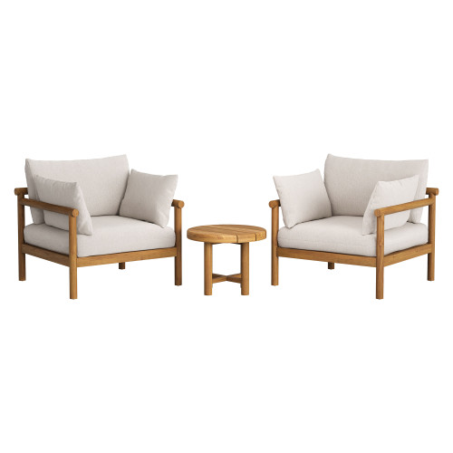 Eleni 3-Piece Outdoor Patio Teak Wood Furniture Set by Modway / EEI-7659