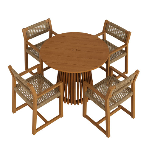 Reed 5-Piece Outdoor Patio Teak Wood Dining Set by Modway / EEI-7701