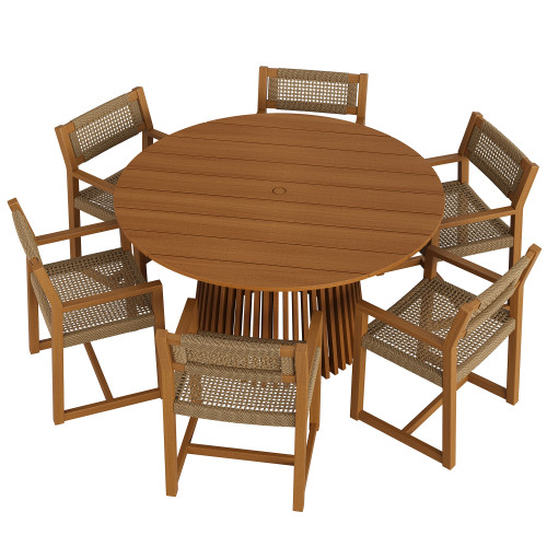 Reed 7-Piece Outdoor Patio Teak Wood Dining Set by Modway / EEI-7705