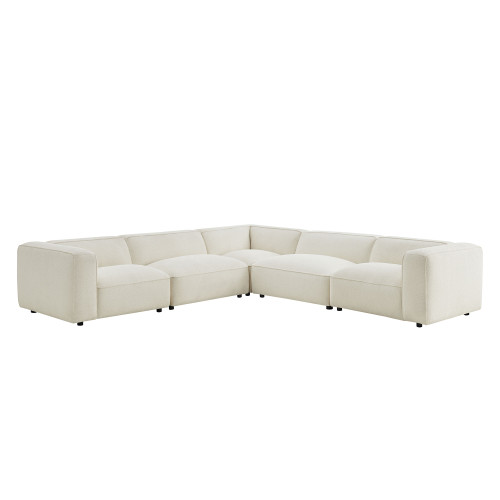 Auren 5 Piece Lattice Bouclé Upholstered Modular Corner Sectional by Modway / EEI-7724