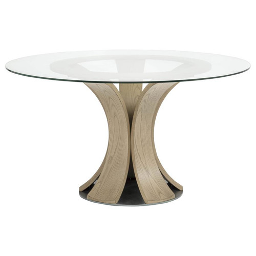 Naser Round Tulip Dining Table Base Light Oak / CS-115480LTOB1