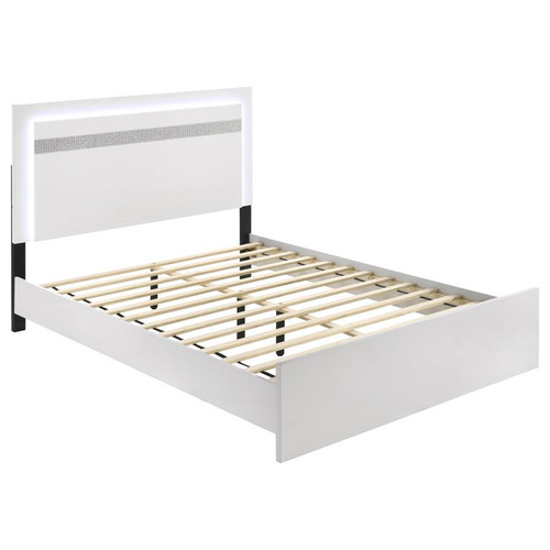 Viana Touch-Control LED Queen Platform Bed White High Gloss / CS-225211Q