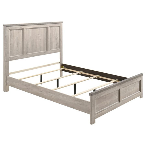 Nevado Farmhouse Eastern King Panel Bed Grey and Weathered Taupe / CS-225191KE