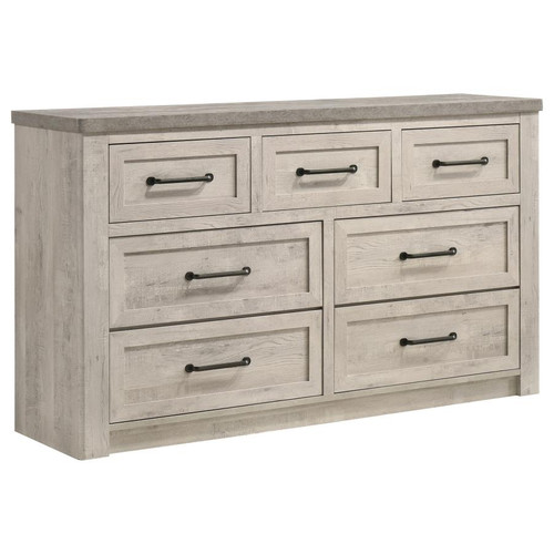 Nevado Farmhouse 7-Drawer Dresser Grey and Weathered Taupe / CS-225193