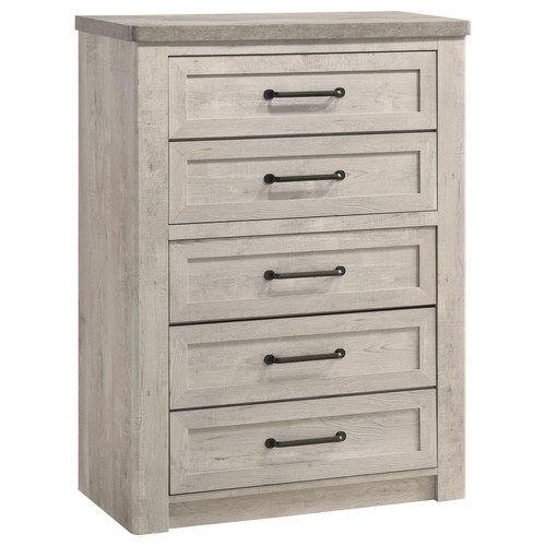 Nevado Farmhouse 5-Drawer Chest Grey and Weathered Taupe / CS-225195