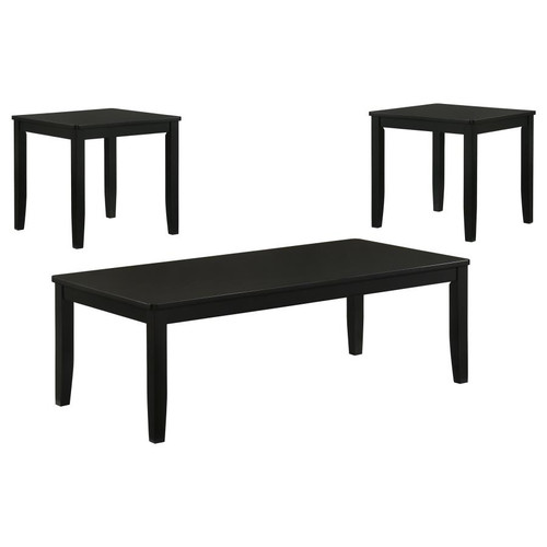 Holmes 3-Piece Square-Edge Coffee Table Set Black / CS-701710