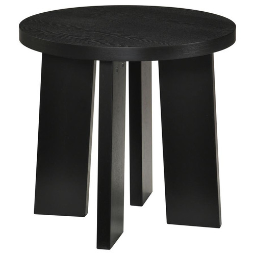 Strouse Contemporary Round End Table in Black / CS-706537