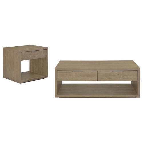 Ingram 2-Piece Coffee and End Table Set with Storage Latte / CS-710978-S2