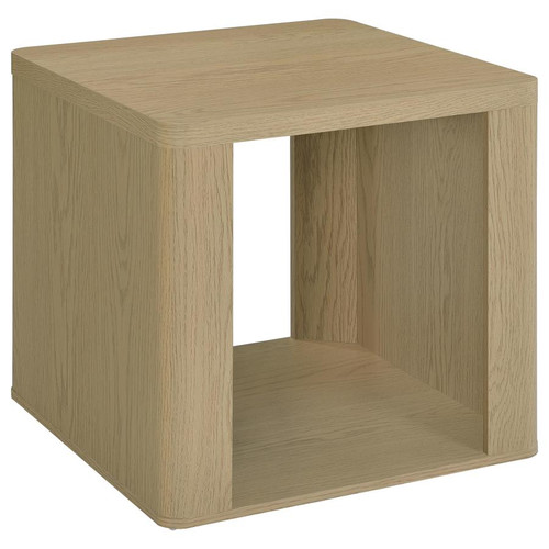 Alsina Square End Table with Open Shelf Greige / CS-711017