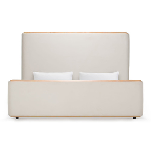Eastern King Mora - Modern Cream Fabric + Wood Bed / VGBY-ZH-04-CRM-EK