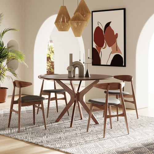 Prospect - Modern 47" Round Walnut Dining Table / VGMAMIT-5276-3-Walnut