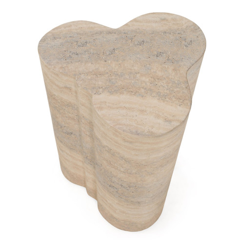 Meru - Modern Faux Travertine Concrete End Table / VGTP-203162