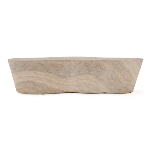 Meru - Modern Faux Travertine Concrete Coffee Table / VGTP-202112