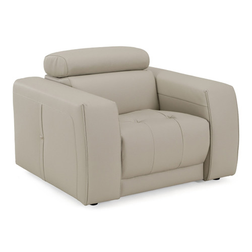 Dalton - Modern Italian Light Grey Leather Recliner Chair / VGDT-DALTON-CHR-LTGRY