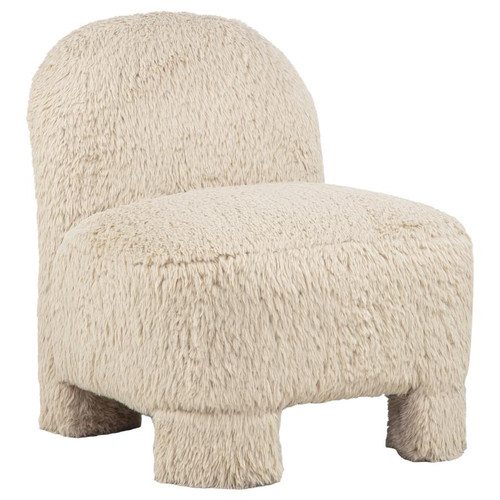 Lacombe Faux Fur Accent Chair Latte / CS-901620