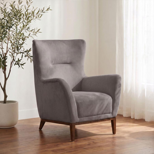 Catala Upholstered High Back Accent Chair Stone and Coffee / CS-903272