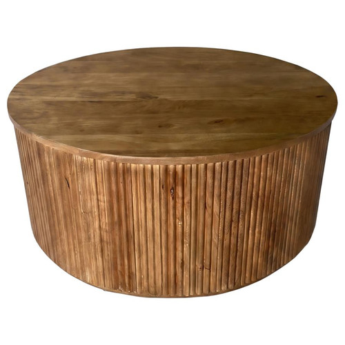 Coffey Round Mango Wood Coffee Table Light Brown / CS-706398
