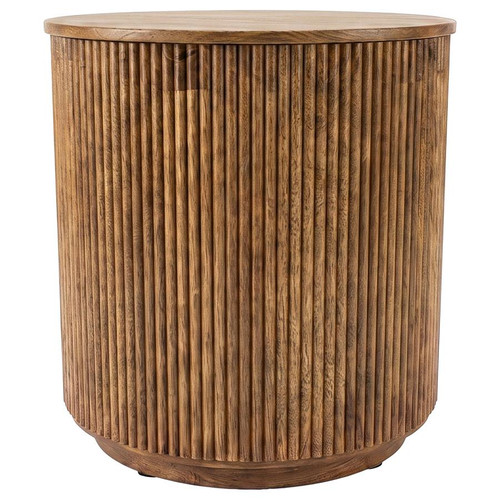 Coffey Round Mango Wood End Table Light Brown / CS-706397